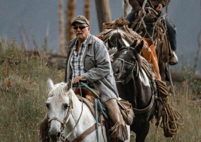 Welder Ranch and Outfitting Services with Pack Horses on the trail